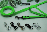 Bullyzei Leine PVC 20mm x 1,2m mit Schlaufe, O-Ring, Neon-Grün